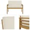 Alaterre Furniture Okemo Weather-Resistant Acacia Wood Outdr Patio Set - 2 Seater Couch, Coffee Table, Cream Cushions ANOK0313ANO - alternate 6